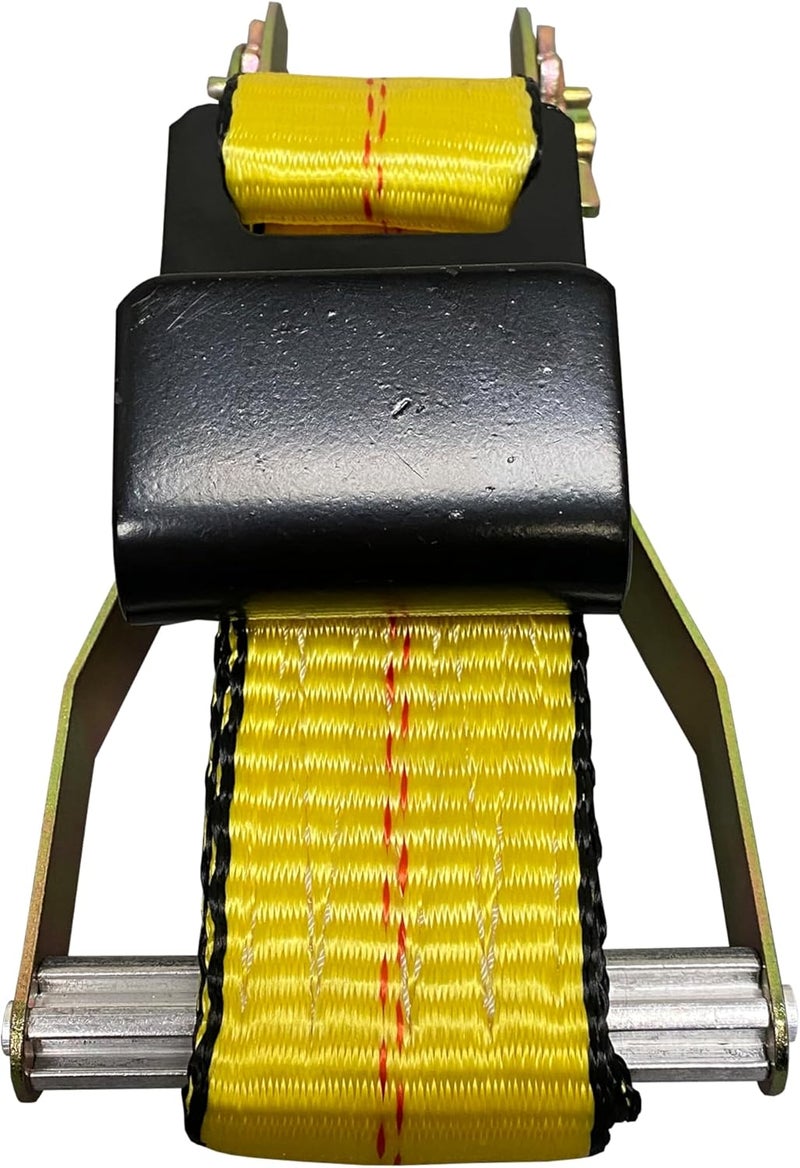 Everest - S1022 Premium Ratchet Tie Down 1 PK 2 IN. X 27 FT 3333 LBS. Working Load 10000 LBS. Break Strength Flat-Hook Cargo Straps - Moving Appliances and Equipment - Vibrant Yellow - Image 2